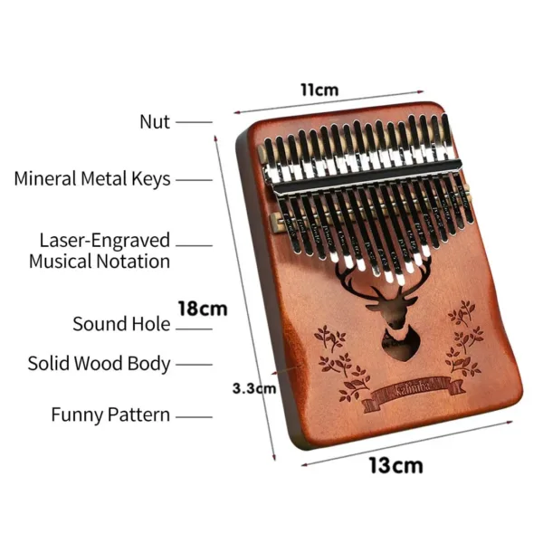17-Key Bamboo Forest Deer Kalimba Thumb Piano - Image 4