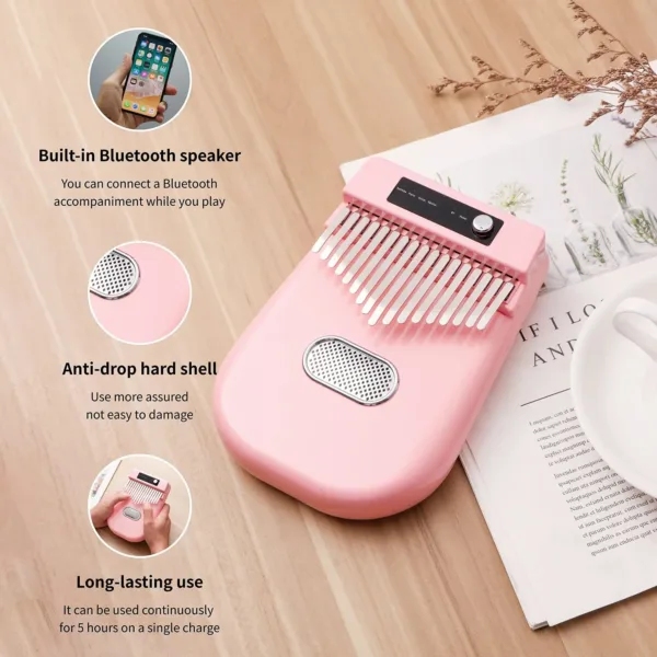 17-Key Electronic Kalimba Thumb Piano with Bluetooth - Image 7