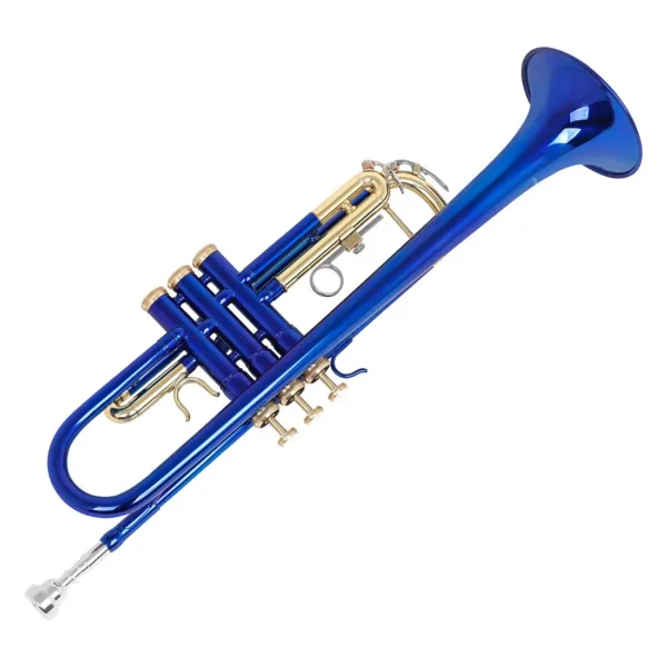 Advanced B-Flat Brass Trumpet with Blue Finish and Golden Keys