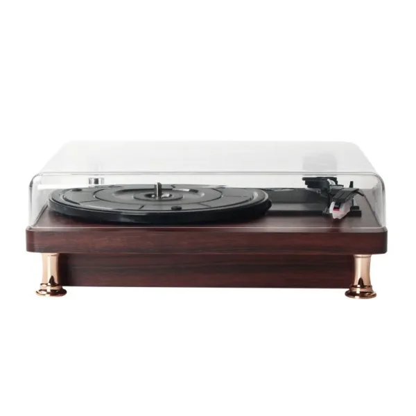 Multi-Function Retro Vinyl Vintage Record Player with Transparent Dust Cover - Image 4