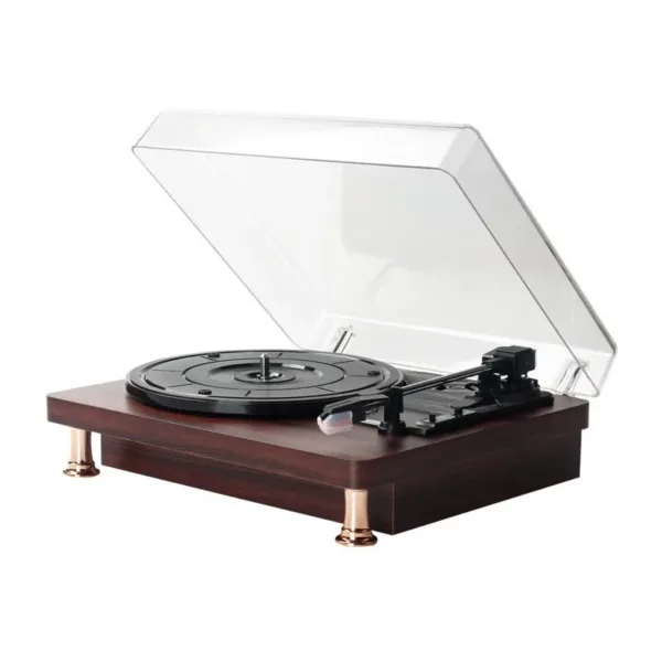 Multi-Function Retro Vinyl Vintage Record Player with Transparent Dust Cover - Image 2