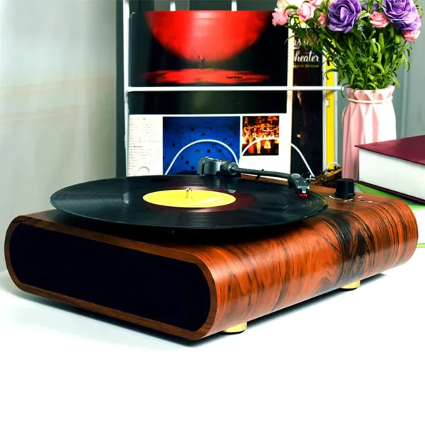 Multifunctional Vinyl Vintage Record Player with Bluetooth, Built-in Speakers, and Portable Radio - Image 3