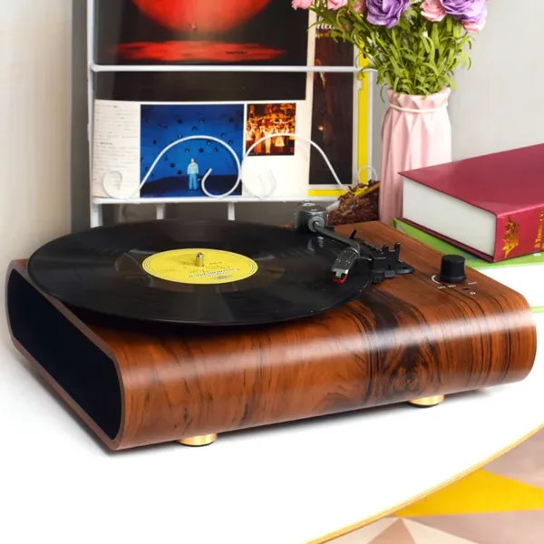 Multifunctional Vinyl Vintage Record Player with Bluetooth, Built-in Speakers, and Portable Radio