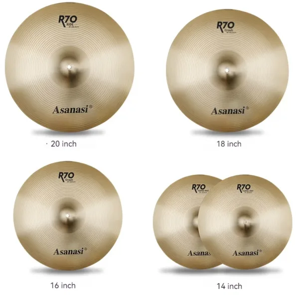 R70 Alloy 5-Piece Hi-Hat and Stomp Cymbal Set (14", 14",16", 18", 20") - Image 4