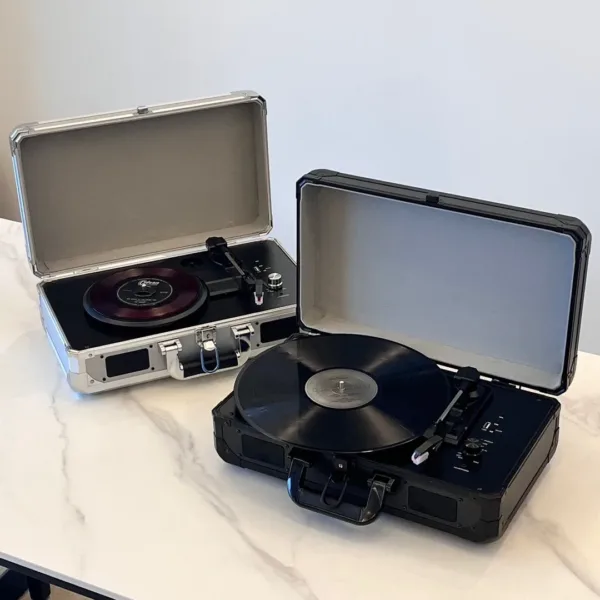 Retro Vintage record player with Integrated Bluetooth Speaker - Image 4