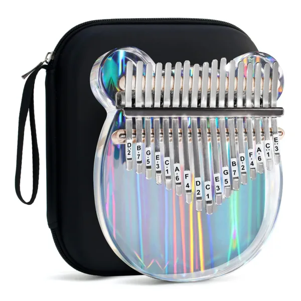 Transparent 17-Key Crystal Bear Shape Kalimba Thumb Piano